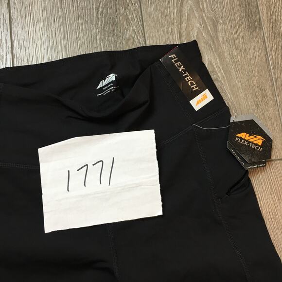 NWT Avia Flex Tech Leggings Small Black High Rise Pocket Stretch Yoga Pants - Picture 8 of 8